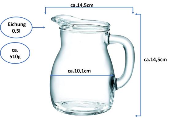 Glas Krug Bistrot geeicht 0,5L geeicht